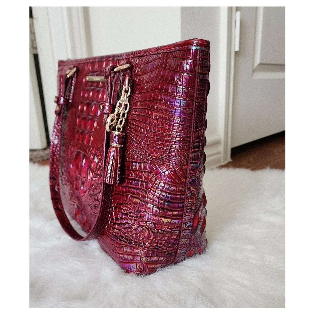 NWT Brahmin Medium Asher Sangria Melbourne Tote/dustbag - Picture 4 of 12